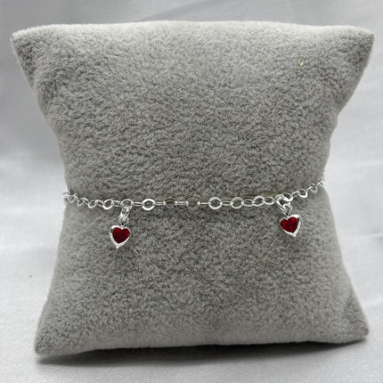 #PA510 - Pulsera Corazones Con Zirconia Plata - A10/2.5