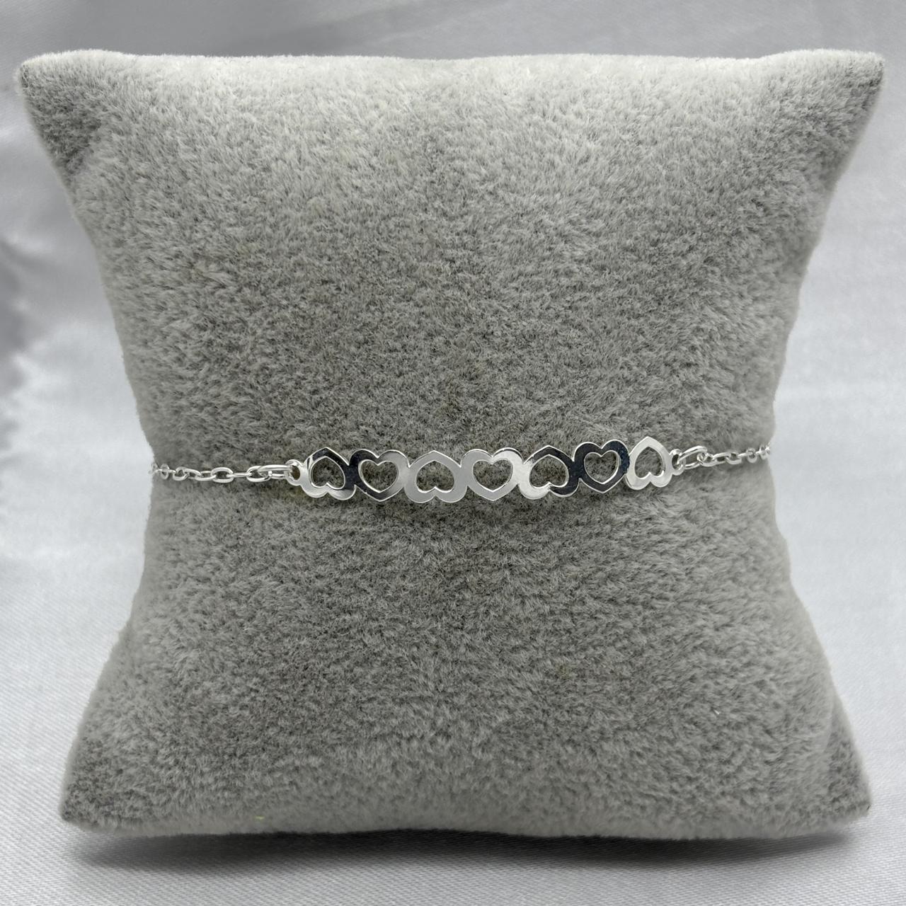 #PA512 - Pulsera Corazones Plata - A17/1.5