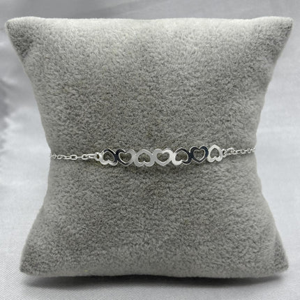 #PA512 - Pulsera Corazones Plata - A17/1.5