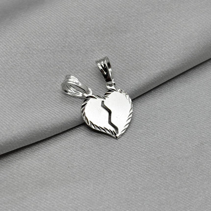 #D694 - Dije Dividido Corazón Roto Plata - A09/1.1