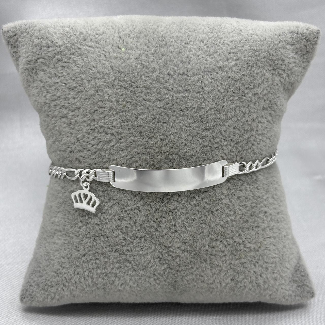 #ESC284 - Esclava Cartier Con Dije Colgante Plata - 060 - 3mm - A12/3.8