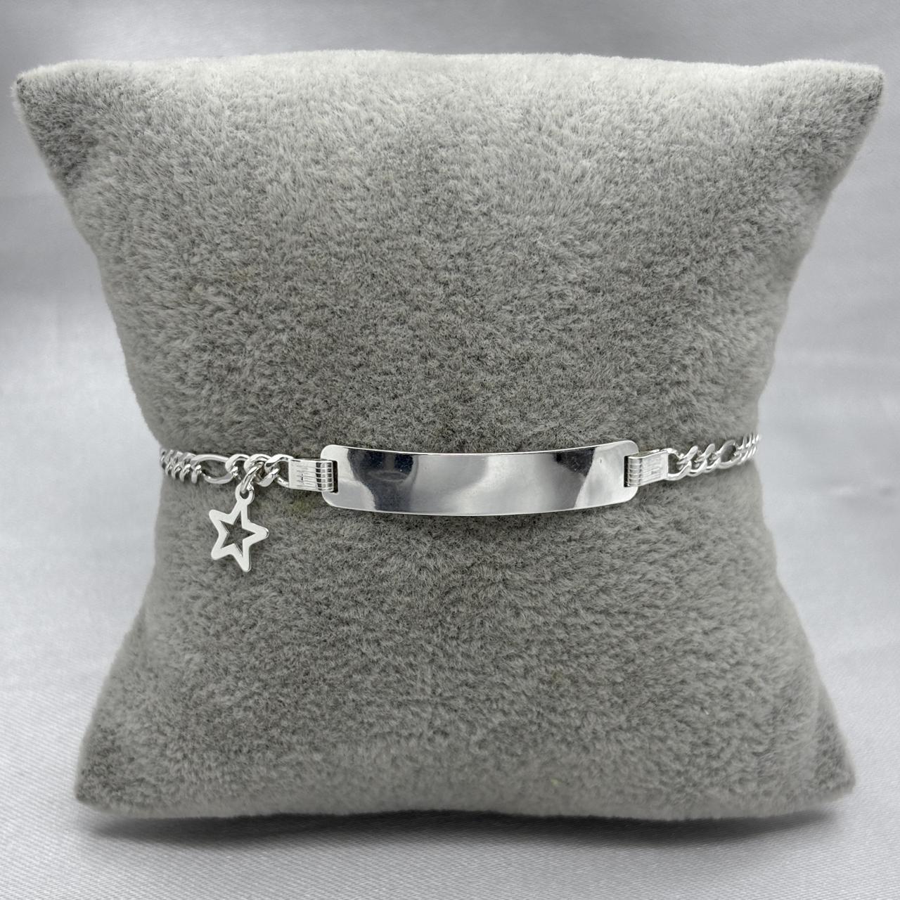 #ESC284 - Esclava Cartier Con Dije Colgante Plata - 060 - 3mm - A12/3.8