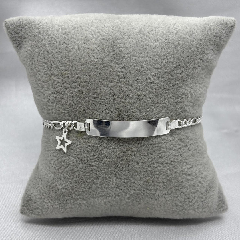 #ESC284 - Esclava Cartier Con Dije Colgante Plata - 060 - 3mm - A12/3.8