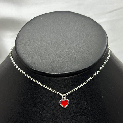 #G276 - Gargantilla Corazón Esmaltado Plata - A20/2.0