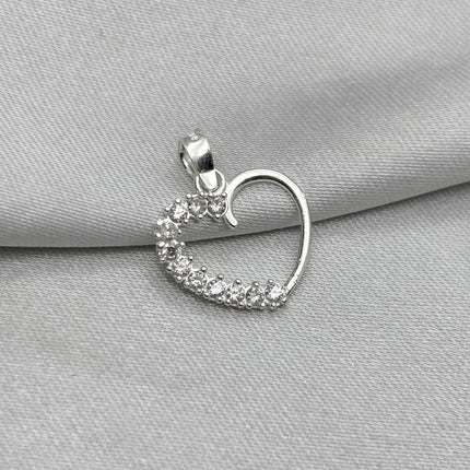 #D699 - Dije Corazón Con Zirconia Plata - A10/1.0