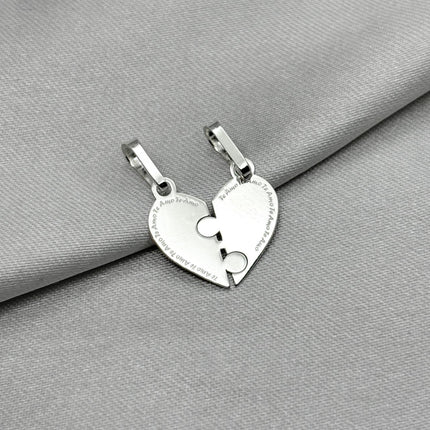 #D691 - Dije Dividido Corazón Rompe Cabezas Plata - A17/1.2