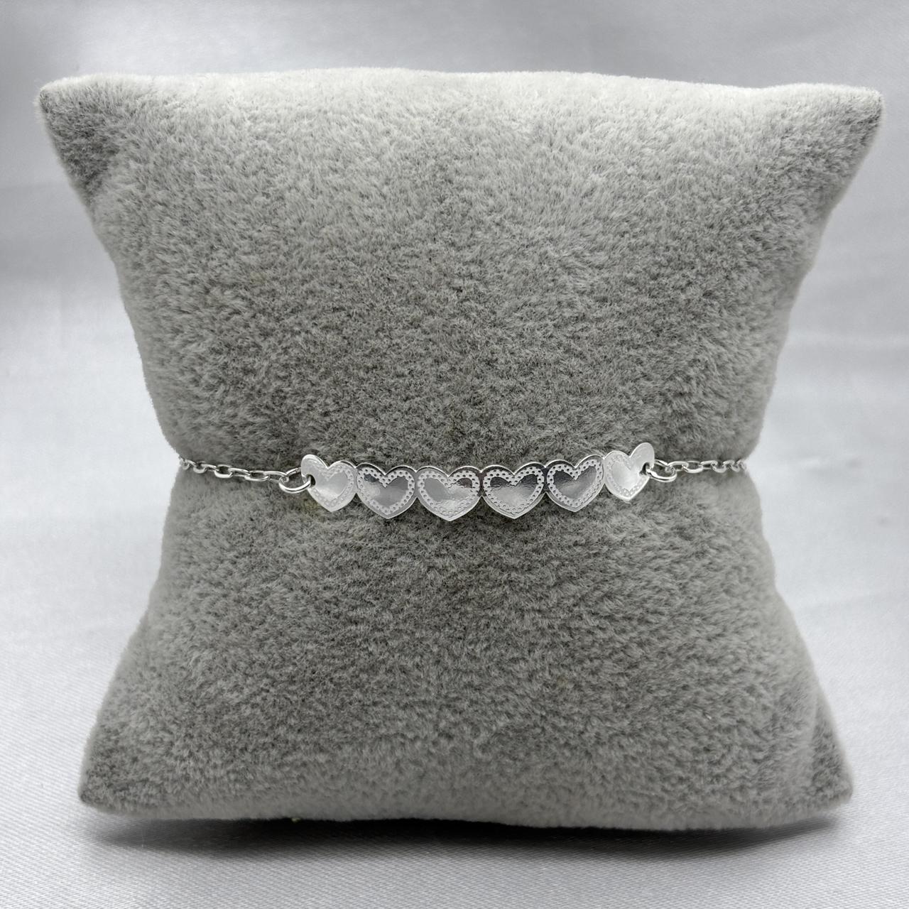 #PA513 - Pulsera Corazones Plata - A17/1.8