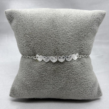 #PA513 - Pulsera Corazones Plata - A17/1.8