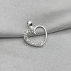 #D699 - Dije Corazón Con Zirconia Plata - A10/1.0