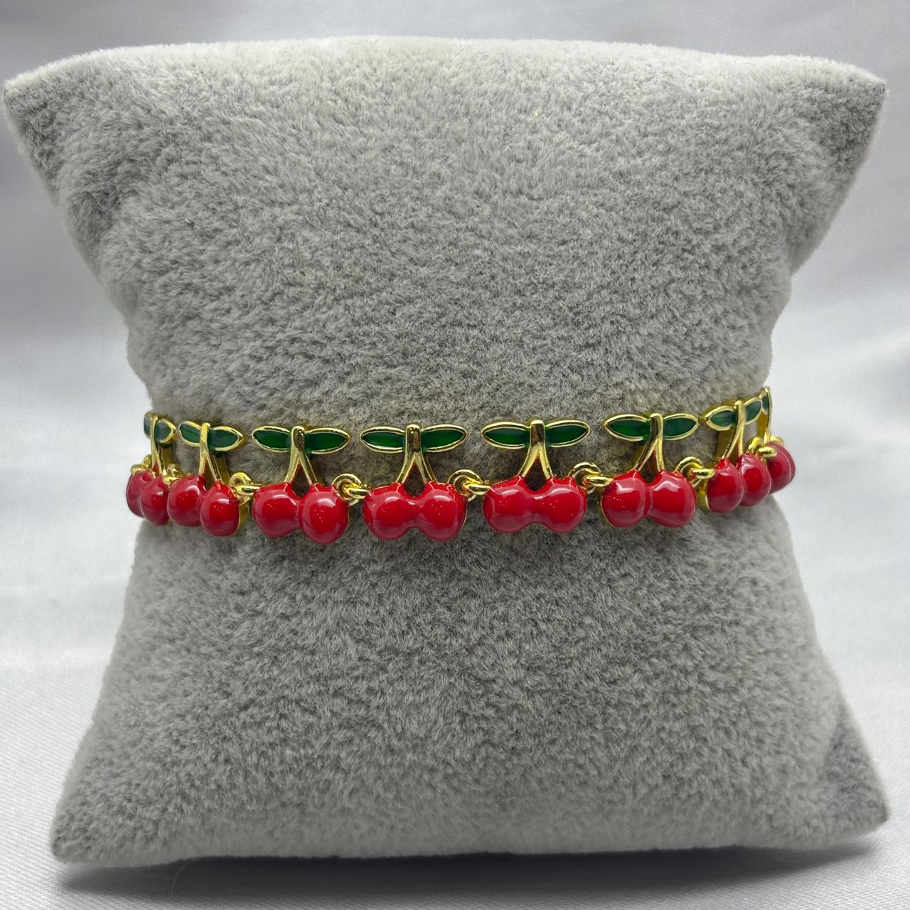 #PAL180 - Pulsera Cerezas Oro Laminado 18K/LA060