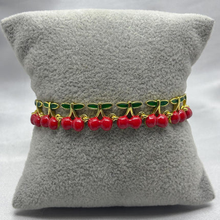 #PAL180 - Pulsera Cerezas Oro Laminado 18K/LA060
