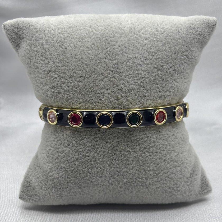 #PAL179 - Pulsera Rígida Esmaltada de Colores Oro Laminado 18K/LA070