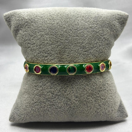 #PAL179 - Pulsera Rígida Esmaltada de Colores Oro Laminado 18K/LA070