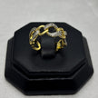 #AOL171 - Anillo Eslabón Con Piedra Zirconia Oro Laminado 18K/LA035