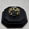 #AOL171 - Anillo Eslabón Con Piedra Zirconia Oro Laminado 18K/LA035