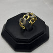 #AOL171 - Anillo Eslabón Con Piedra Zirconia Oro Laminado 18K/LA035