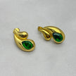 #ARL166 - Arete Gota Doble con Piedra Zirconia Oro Laminado 18K/LA035