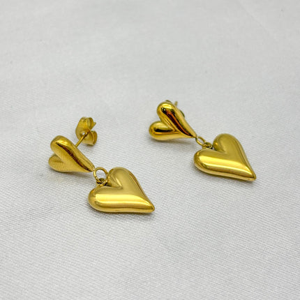 #ARL167 - Arete Corazón Colgante Oro Laminado 18K/LA030