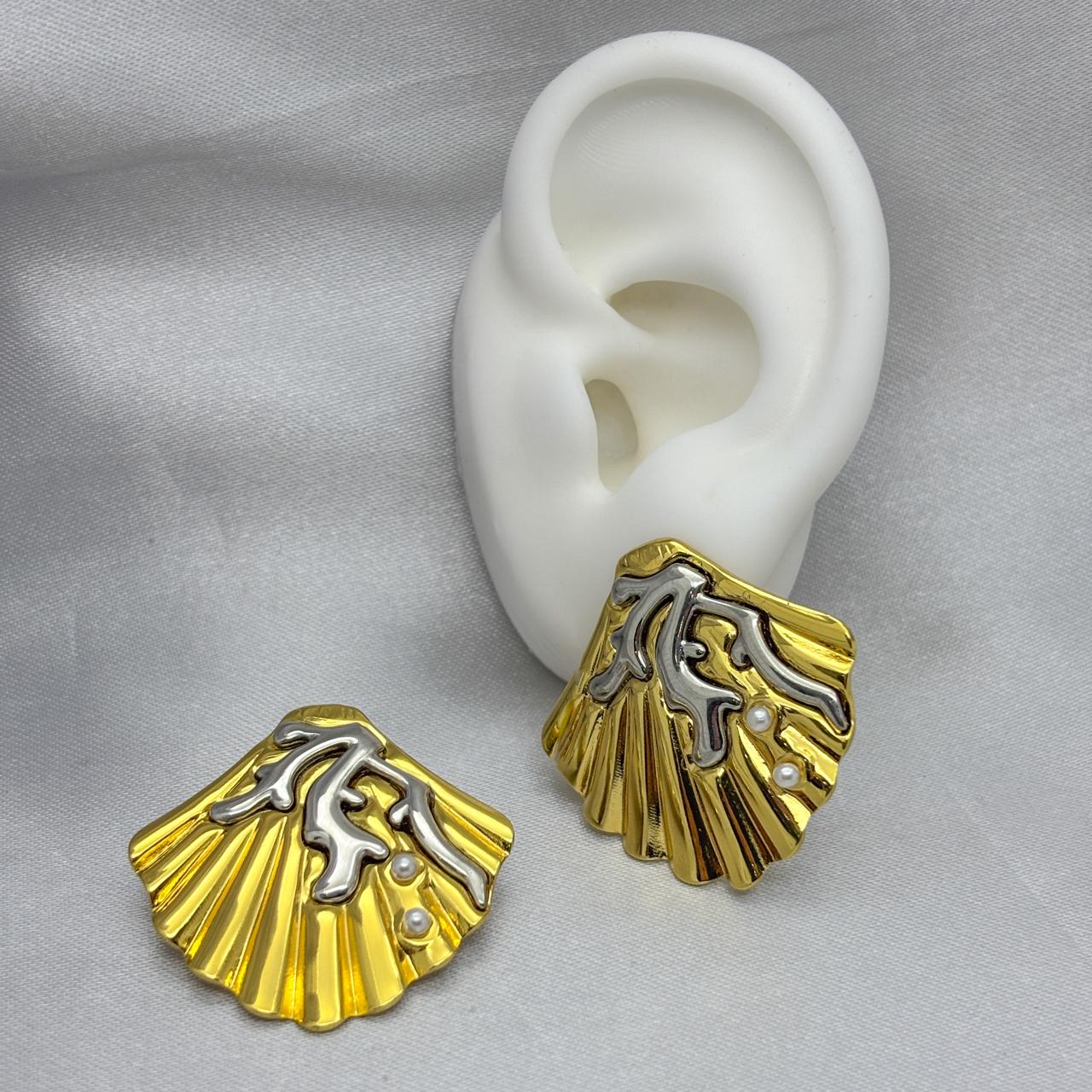 #ARL169 - Arete Concha De Mar Oro Laminado 18K/LA030