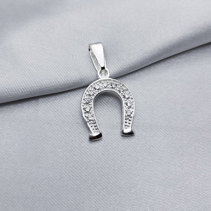 #D727 - Dije Herradura Con Zirconia Plata - A10/1.9