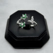 #AD483 - Anillo Ajustable Flores Plata - A09/2.3