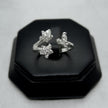 #AD483 - Anillo Ajustable Flores Plata - A09/2.3