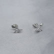 #BR330 - Broquel Tulipán Con Zirconia Plata - B17/1.3