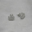 #BR333 - Broquel Corona Real Con Zirconia Plata - B17/1.7