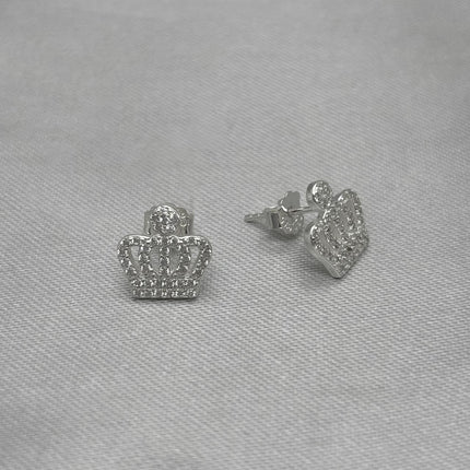 #BR333 - Broquel Corona Real Con Zirconia Plata - B17/1.7