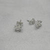 #BR347 - Broquel Flor Con Zirconia Plata - B17/1.1