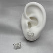 #BR342 - Broquel Mariposa Con Zirconia Plata - B17/1.7