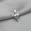 #D733 - Dije Cráneo De Buey Con Zirconia Plata - A12/1.2