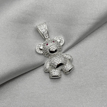 #D732 - Dije Osito Con Piedra Plata - C08/7.0