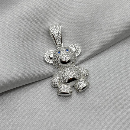 #D732 - Dije Osito Con Piedra Plata - C08/7.0