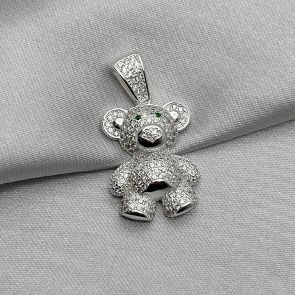 #D732 - Dije Osito Con Piedra Plata - C08/7.0