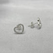#BR343 - Broquel Corazón Con Zirconia Plata - B17/1.3