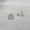 #BR343 - Broquel Corazón Con Zirconia Plata - B17/1.3