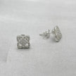 #BR348 - Broquel Flor 4 Pétalos Con Zirconia Plata - B17/1.8