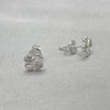 #BR350 - Broquel Trébol Con Zirconia Plata - B17/1.1