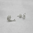#BR337 - Broquel Delfín Con Zirconia Plata - B17/1.4