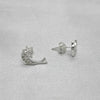 #BR337 - Broquel Delfín Con Zirconia Plata - B17/1.4