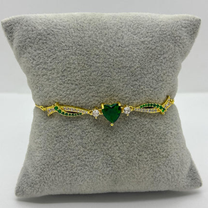 #PAL187 - Pulsera Ajustable Con Corazón Oro Laminado 18k - LB040/