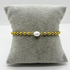 #PAL188 - Pulsera de Bolitas Con Perla Sintetica Oro Laminado 18k - LB035/