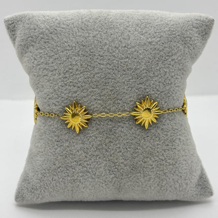 #PAL185 - Pulsera Con Soles Oro Laminado 18k - LB025/