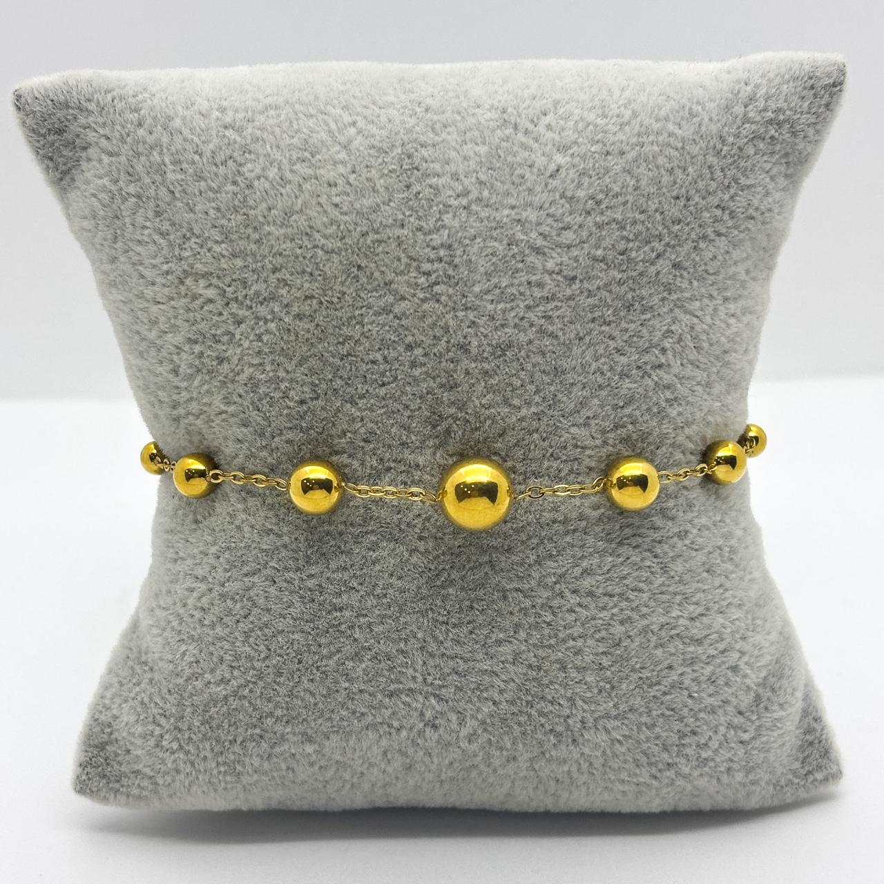 #PAL184 - Pulsera De Bolitas De Oro Laminado 18k - LB025/