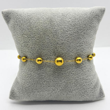 #PAL184 - Pulsera De Bolitas De Oro Laminado 18k - LB025/