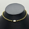 #GOL165 - Gargantilla De Bolitas Con Perla Sintetica Oro Laminado 18k - LB035/