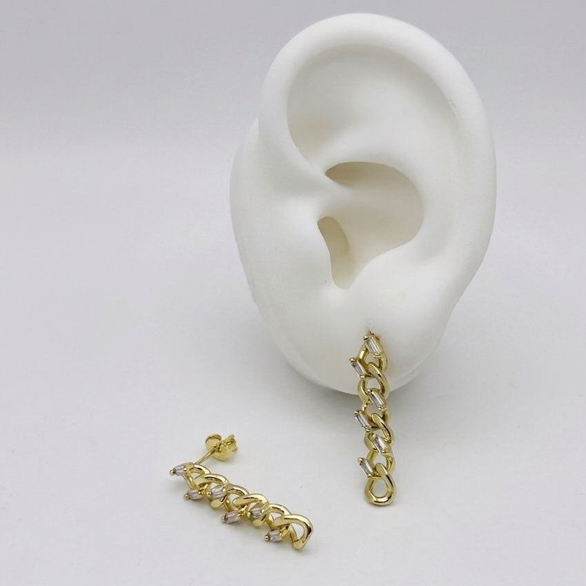 #BOL126 - Broquel De Cadena Y Piedra Zirconia Oro Laminado 18k - LA035/