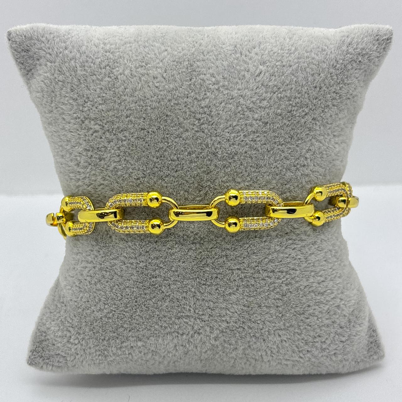 #PAL199 - Pulsera De Eslabones De Oro Laminado 18k - LB085/