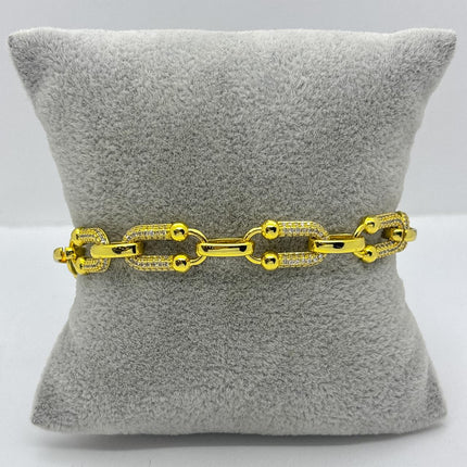 #PAL199 - Pulsera De Eslabones De Oro Laminado 18k - LB085/